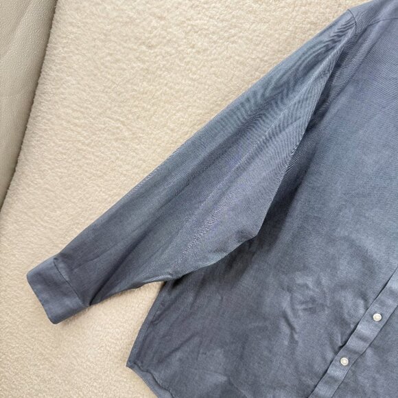 UNTUCKit Men's Relax Fit Long Sleeve Navy Blue Wrinkle Free Shirt Size XL Cotton - Picture 5 of 11